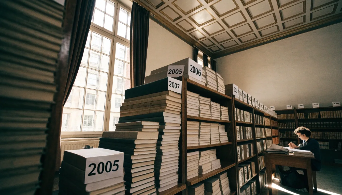 Sala de lectura de una biblioteca estadística española por la tarde